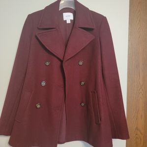 Maroon Old Navy Peacoat
